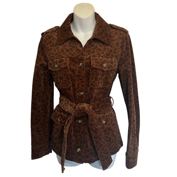 Avec Les Filles Jackets & Blazers - Anthropologie Avec Les Filles Brown Leopard Corduroy Jacket Size XS